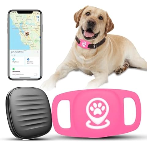 Smart Pet Tracker, Advanced Dog Tracking Tag for Seamless Location Monitoring, Compatible with Apple Find My, Not a Real-Time GPS Tracker (Pink) Cover