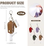 ASTIMESA 4 Pieces Hand Sanitizer Keychain 1 oz/30 ml Refillable Empty Bottle, Hand Sanitizer Holder Keychain