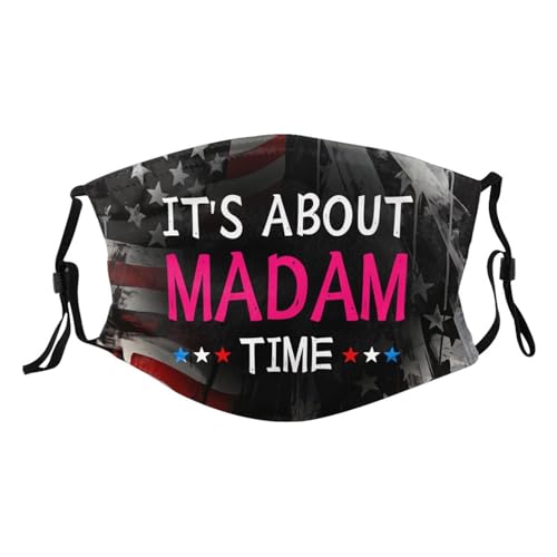 Rqwaaed Madam President 2024 Election Womens Vote Mask Protect Respiratory System Breathe with Peace of Mind Black