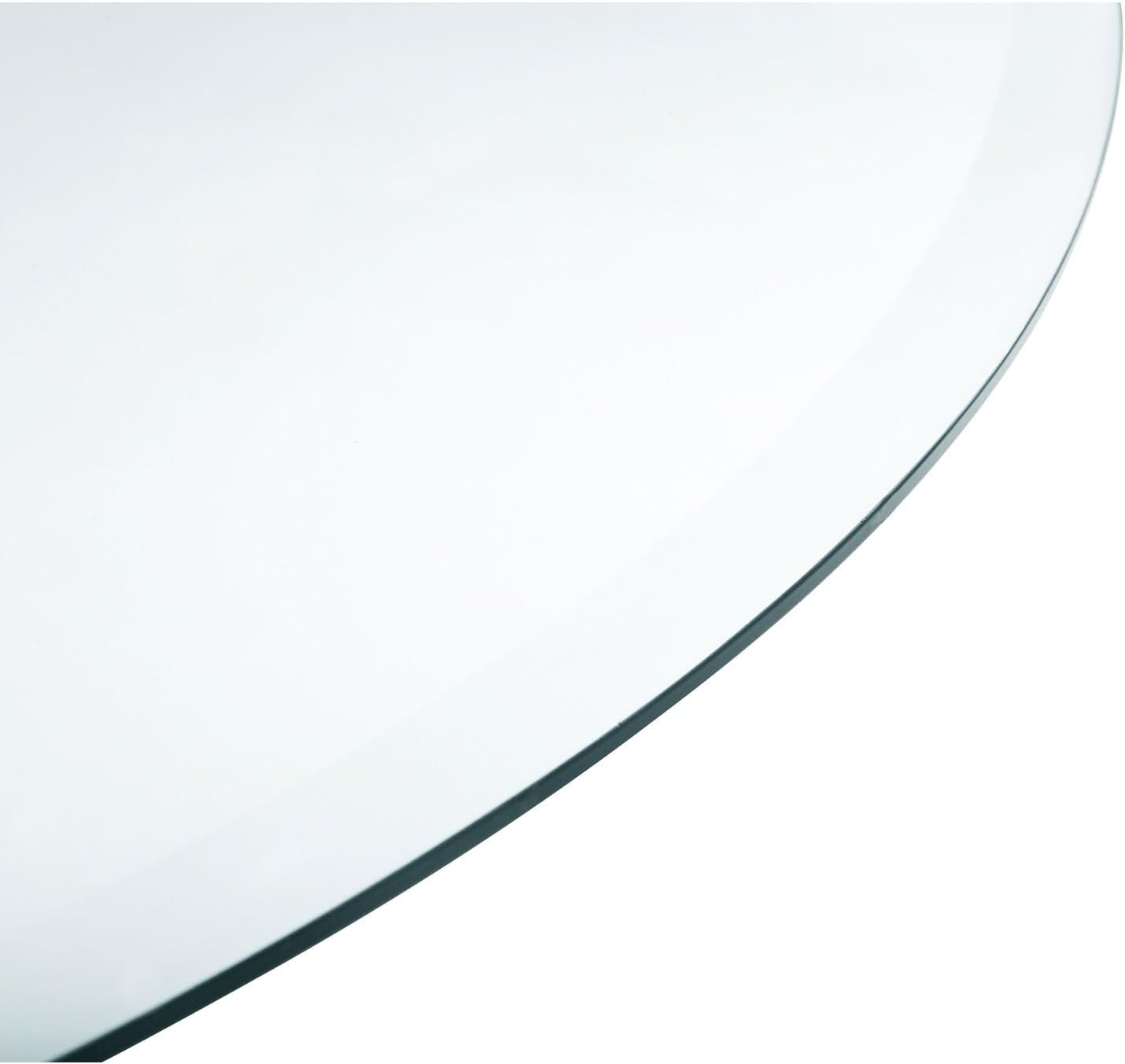 36'' Round Clear Tempered Glass Tabletop with Beveled Edges
