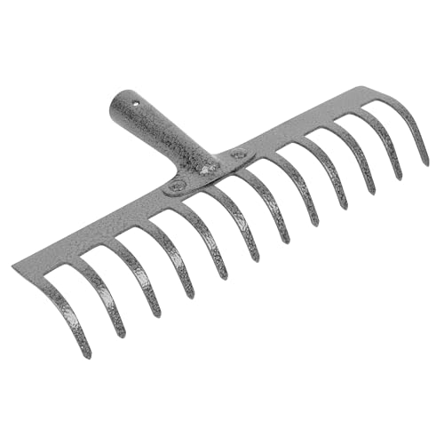 Jazooli Gardening Tools - Heavy Duty Garden Rake with 12 Teeth, Forged Carbon Steel Rake Head, 30cm Width - Ideal Rake for Gardening, Soil and Gravel, Allotment Equipment