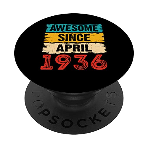 Regalos de cumpleaños 87 años impresionantes desde abril de 1936 PopSockets PopGrip Intercambiable