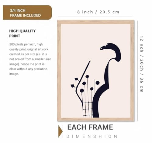 Image of BLINKART Jazz Music Aesthetic Modern Art Walls With Frame | Natural Wood Texture | Living Room Bedroom Office Wall Decoration | Poster Home Decor Frames Wall Bedroom | 12x8 Inches (D251)