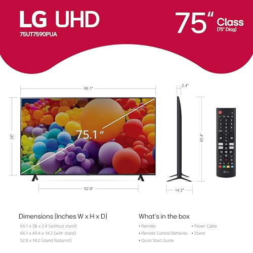 Image of LG 75-Inch Class UT75 Series LED Smart TV 4K Processor Flat Screen AI-Powered with Alexa Built-in (75UT7590PUA, 2024)