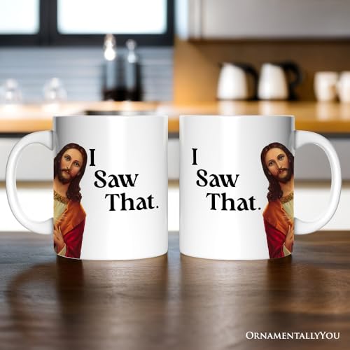 Taza personalizada Jesus I Saw That de cerámica 12 oz miniatura 4