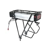 🚲 【Salida】 Batería de iones de litio para bicicleta eléctrica 48V 20AH con rejilla trasera.Corriente máxima de descarga constante: 50A. Cargador 54.6V 2.5A. Adecuado para motor de 48V 200-1800W. Dimensión de la batería: 16,93 * 6,3 * 3,35 pulgadas (430 mm * 160 mm * 85 mm) Conector de descarga xt60, equipado con conector xt60 to Anderson.