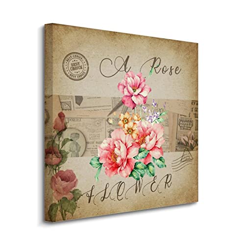 Roses fraîches sur toile vintage Yelolyio pour un salon cosy