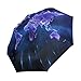 KAAVIYO Blue Purple World Map Umbrella Windproof Automatic Foldable Umbrells Auto Open Close for Men Women Kids