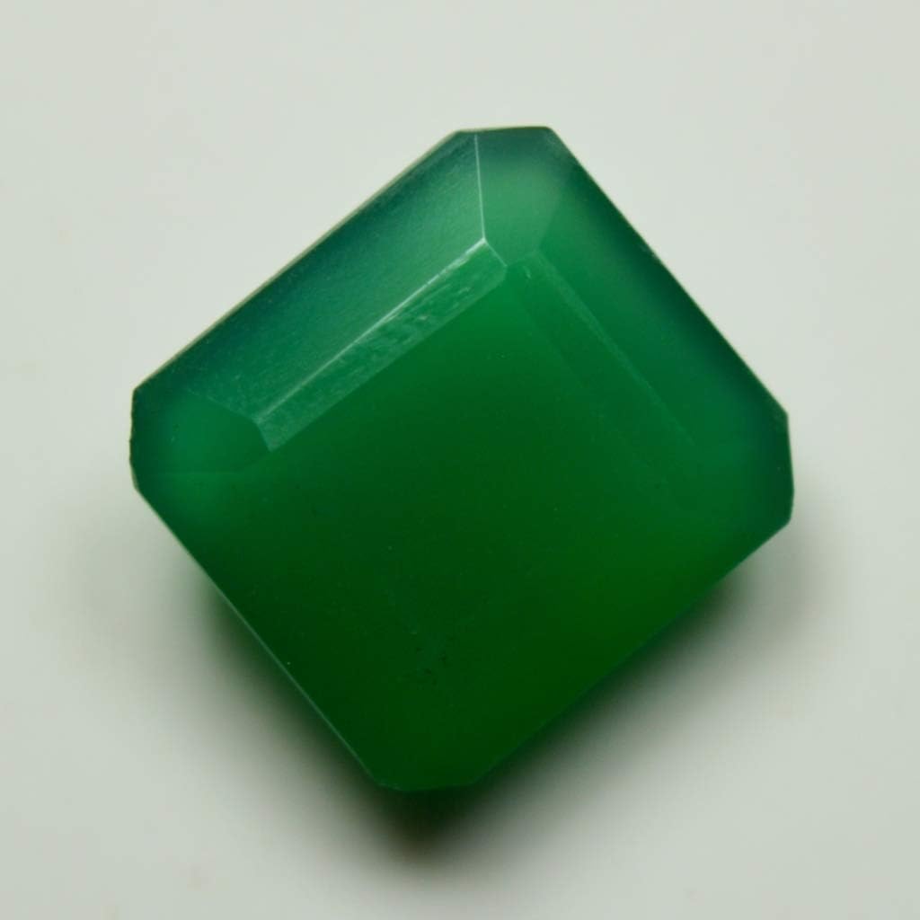 Original Green Onyx Gemstone 6 to 8 Ct Square Cut Faceted Green Stone Bead for Jewelry Making