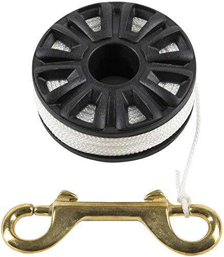 Trident Economy Finger Reel with Braided Line, Double-Ended Bolt Snap (75 feet of line)