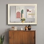 Renditions Gallery Rustic Barnwood Rectangular Framed Wall Mirror-White, 29X41 - Image 3