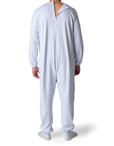 Pijama sanitario de invierno para el cuidado en casa de ancianos con cremallera en la espalda 4