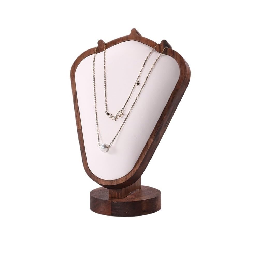 Zeng25liangOu-12 jewellery stand Walnut Necklace Bust Portrait Frame Counter Window Jewelry Display Props Jewelry Store Pendant Jewelry Racks for Display and Storage(White)