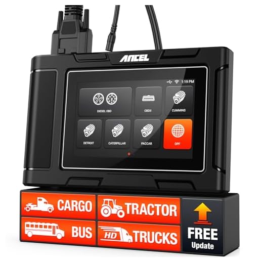ANCEL HD3400 Pro Heavy Duty Truck Scanner | DPF Regeneration, Lifetime Free Update, Compatible with Commercial Vehicles with Cummins, Paccar, Caterpillar, Detroit, Volvo, Mack, International Engines