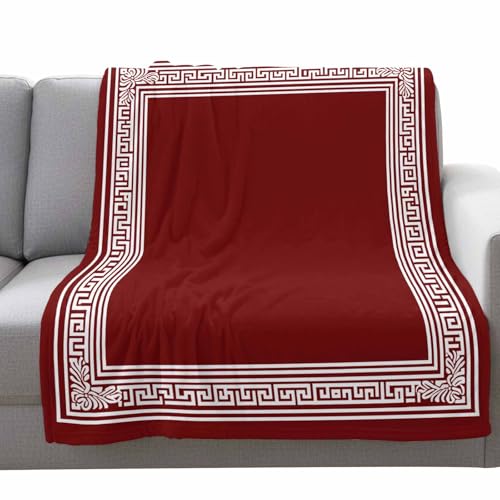 Flannel Throw Blanket Fleece Blankets,Greek Abstract Inspired Key Pattern Soft