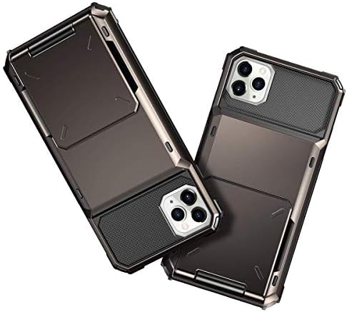 Coolden Compatible with iPhone 12 Pro Max Case Wallet Case Shockproof Case 4 Card Pocket Protective Case Heavy Duty Flip Card Holder Phone Case Cover Compatible with iPhone 12 Pro Max (Gun Color)