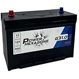 Batterie 12V 105Ah GR31 - Démarrage 900A - Batterie Poids Lourd Sans Entretien - Format GR31 pour Camion, Tracteur, Engin de Chantier - Remplacement Origine - Power Hexagone