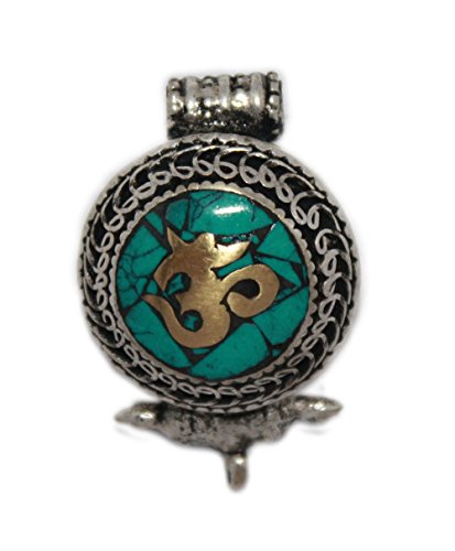 goldenlines Gau Prayer Box Pendant Turquoise Pendant Yoga Pendant Healing Pendant Tibetan Pendant Om Pendant PB307