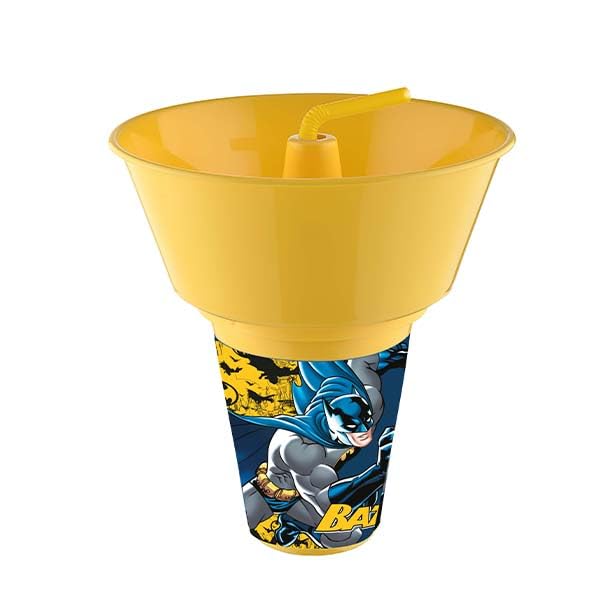 Tuffex Batman Lisanslı Cips ve Mısır Kovalı Pipetli Bardak