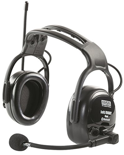 MSA Safety Casque sans fil avec radio, amplification du bruit, connexion Bluetooth, couplage smartphone et microphone, SNR : 28 dB