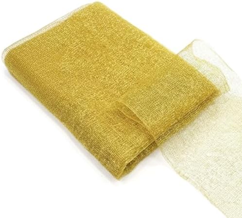 Asian Hobby Crafts Fabric Mesh Net, DIY Craft Material for Bouquets, Gift Wrapping, Trousseau Packing, Party Decorations, Sweet Boxes, Gift Decoration, Home Decor & Creative Projects - 7 Meter Golden