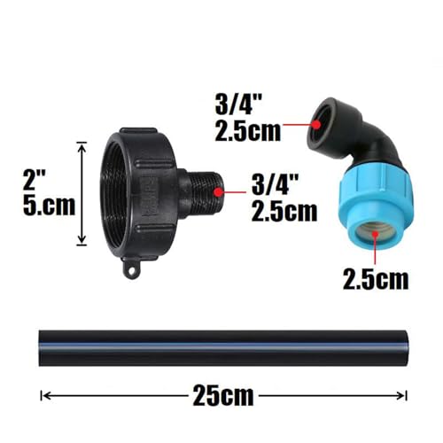 Conector de depósito IBC con adaptador de manguera y llave de paso en latón 3