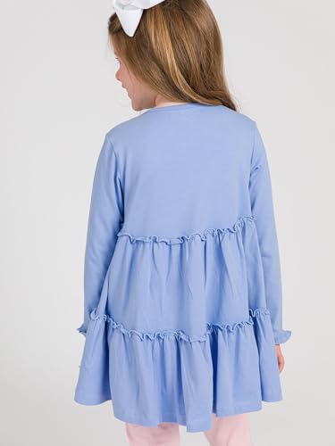 Image of RuffleButts Baby /Toddler Girls Long Sleeve High Low Flowy Ruffle Tunic Top