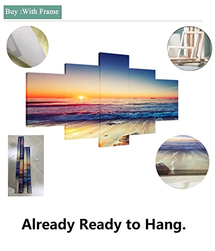 Modern Large Canvas Wall Art 5 Piece Canvas Art Wall Decor Poster 5 Pieces San Francisco Oakland Bay Bridge Skyline Canvas Wall Art For Living Room Bedroom Canvas Prints Artwork Framed Ready To Hang #TOP5