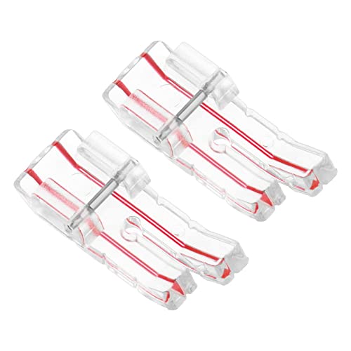 EMSea 2pcs Prensatelas para Acolchado de 1/4 Pulgadas para Máquina de Coser Doméstica A Presión de Vástago Bajo Pie de Patchwork con Vista Clara Compatible con Brother Compatible con Singer