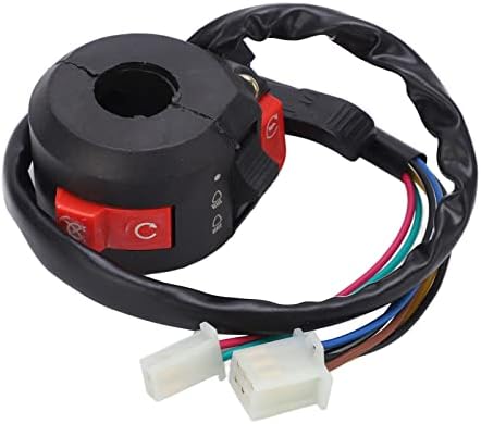 ATV Control Switch Assembly, 7wires 22mm Left Side Handlebar Kill Start Light Switch Choke Lever Motorcycle Handlebar Switch Fit for PIT PRO Trail Dirt Quad Bike ATV