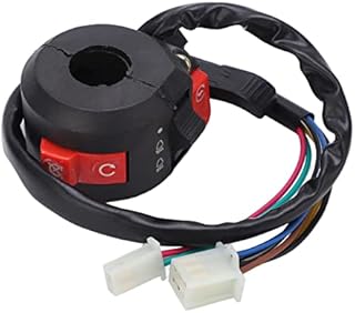 ATV Control Switch Assembly, 7wires 22mm Left Side Handlebar Kill Start Light Switch Choke Lever Motorcycle Handlebar Switch Fit for PIT PRO Trail Dirt Quad Bike ATV