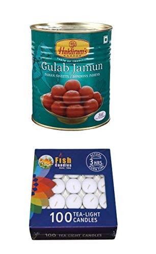Haldiram's Nagpur Gulab Jamun, 1kg with 100 Wax Candles