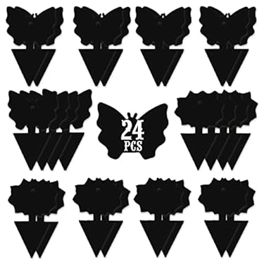 AMAZON - USKICH Sticky Trap Fruit Fly and Gnat Trap Sticky Bug Traps Fungus Traps for Indoor/Outdoor Insect Catcher for White Flies,Mosquitoes,Fungus Gnats,Lying Insects (24 Pcs Black)
