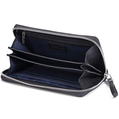 Image of HISCOW Supple Clutch - Full Grain Leather (Zippered Black)