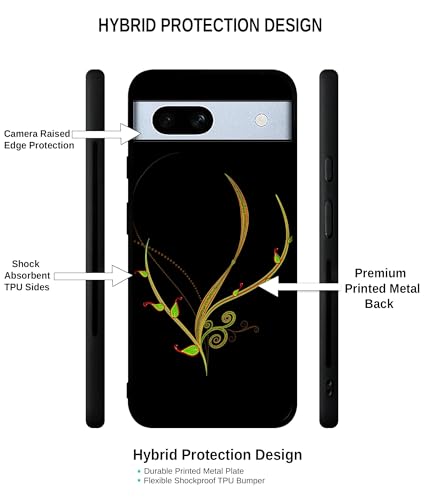 Image of Yellow Pattern Design Premium 2D Printed Metal Back Case Cover for Google Pixel 7A 5G