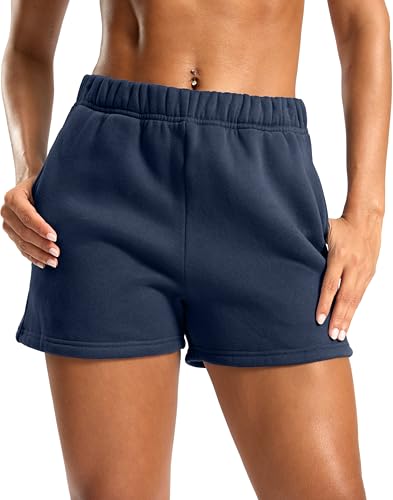 Soothfeel Women's Sweat Shorts with Pockets High Waisted Comfy Athletic Lounge Cotton Shorts for Women Casual Summer