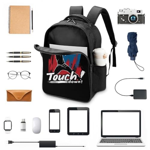 Funny Baseball Touchdown Funny 16 Inch Backpack for Men Women Casual Daypack with 2 Compartment for Travel Work3