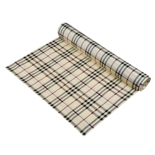 Kuber Industries PVC Shelf Liner | Kitchen Cabinet Shelf Protector | Kitchen Liners for Cabinets and Drawers | Drawer Liner Mat | Check-Design Shelf Liner Cabinet Mat | 3 MTR | Cream