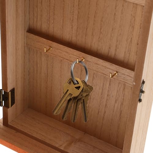 Caja para llaves de madera TOPBATHY para colgar en pared con ganchos de pasillo 4
