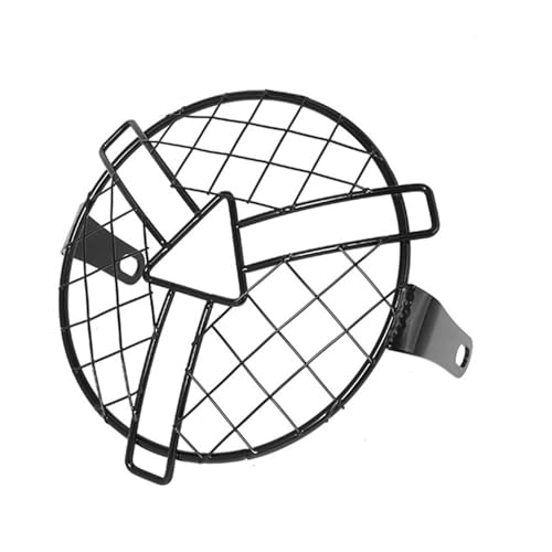 Protection de phare moto universelle 6,5 pouces avec couvercle grille avant noir