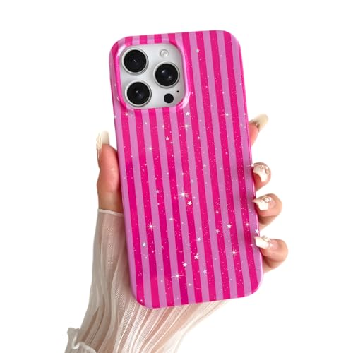 Coque iPhone 15 Pro Max rose antichoc rayures paillettes silicone fin