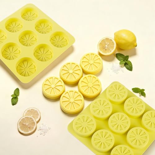 Molde para cubitos de hielo de silicona con forma de limón, 2 unidades miniatura 6