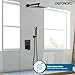 gotonovo Rainfall Bathroom Shower System Rain Shower Head and Handle Set Wall Mounted Shower Complete Combo Solid Brass Pressure Balancing Shower Mixer Valve 10 Inch Matte Black