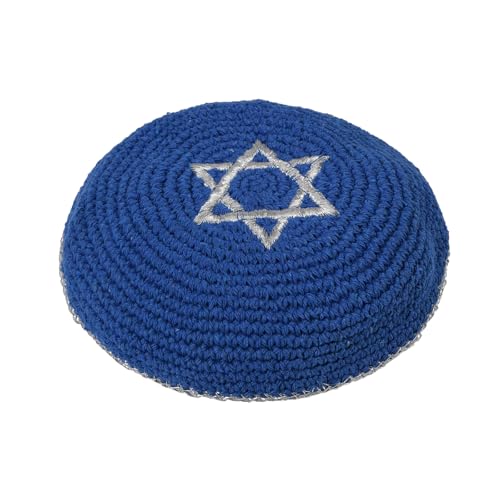 Casquette brodée étoile de David en tricot traditionnel de qualité