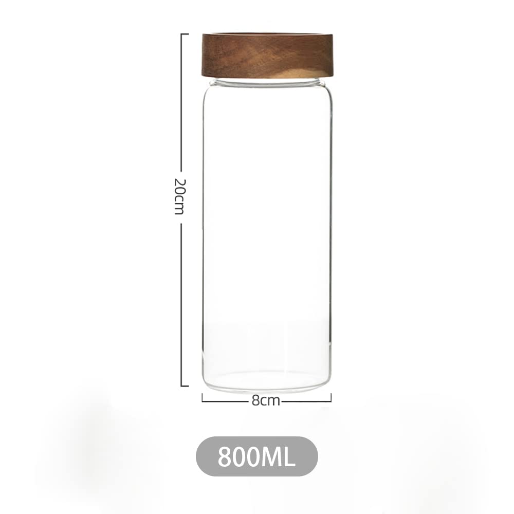 Barattolo, barattoli di vetro, contenitori for alimenti, barattolo di vetro ermetico con coperchio ermetico Bottiglie di spezie rotonde impilabili for condimento da cucina Chicchi di caffè Tè Zucchero