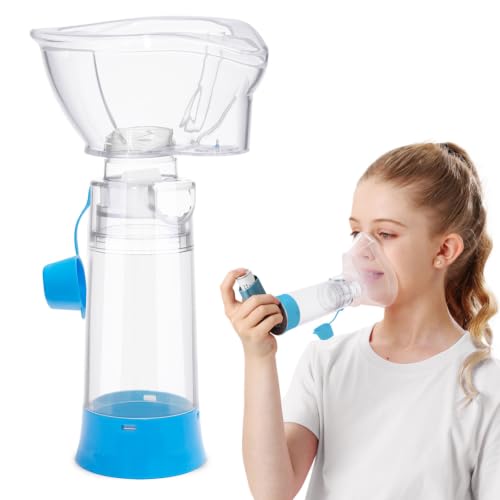 Image of Inhaler Spacer for Children, Nessi OTC Spacer, Spacer for Inhaler with Silicone Mask, Anti-Static Chamber & Exhalation Valve, Easy to Use & Clean