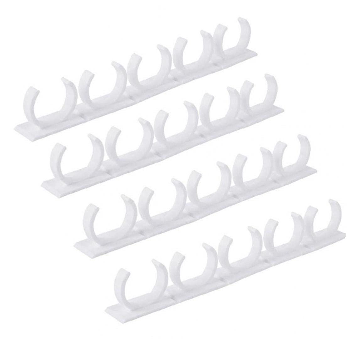 Froiny 4 Pcs Wall Mount Ingredient Spice Bottle Rack Plastic Organizer Rack with 5 Cabinet Kitchen Cabinet Door Hooks Jars Spice Holder