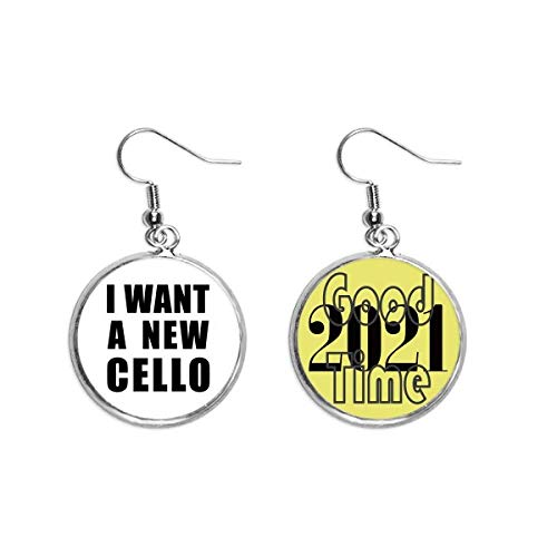 Regalo de buena suerte pendientes de violonchelo art deco para músicos