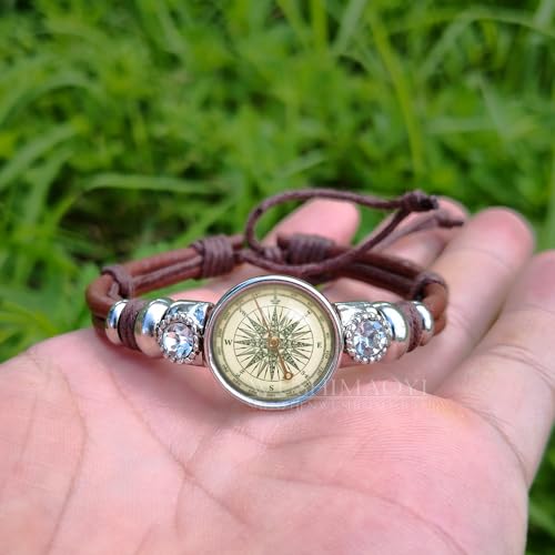 WUSHIMAOYI Stock Photo Old Compass bracelet Compass jewelry Vintage bracelet Customize Your Own Style2