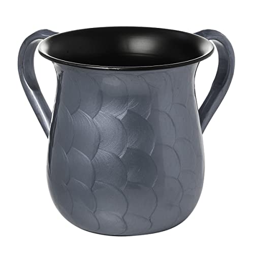 A&M Judaica And Gifts 26980 Washing Cup with Stainless Steel Enamel Finish - Silver - 5.5 in.